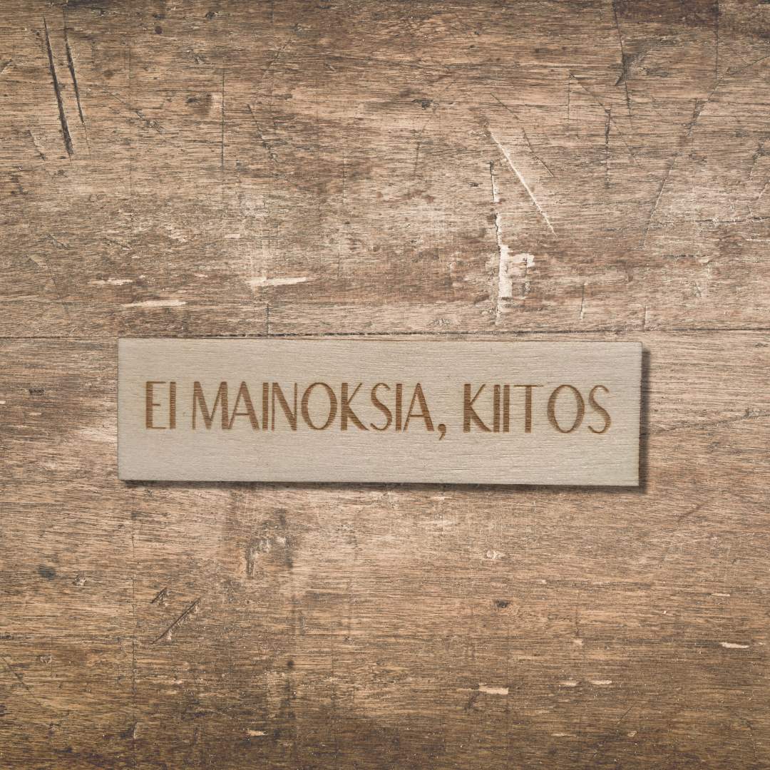 Ei mainoksia - kyltti - Lahja ja Sisustus Juuttisäkki