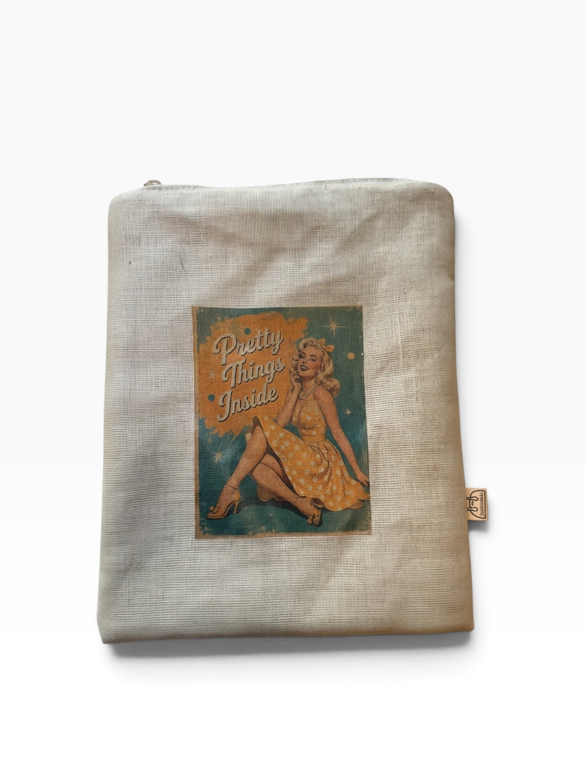 Meikkipussi Vintage -Lahja ja Sisustus Juuttisäkki